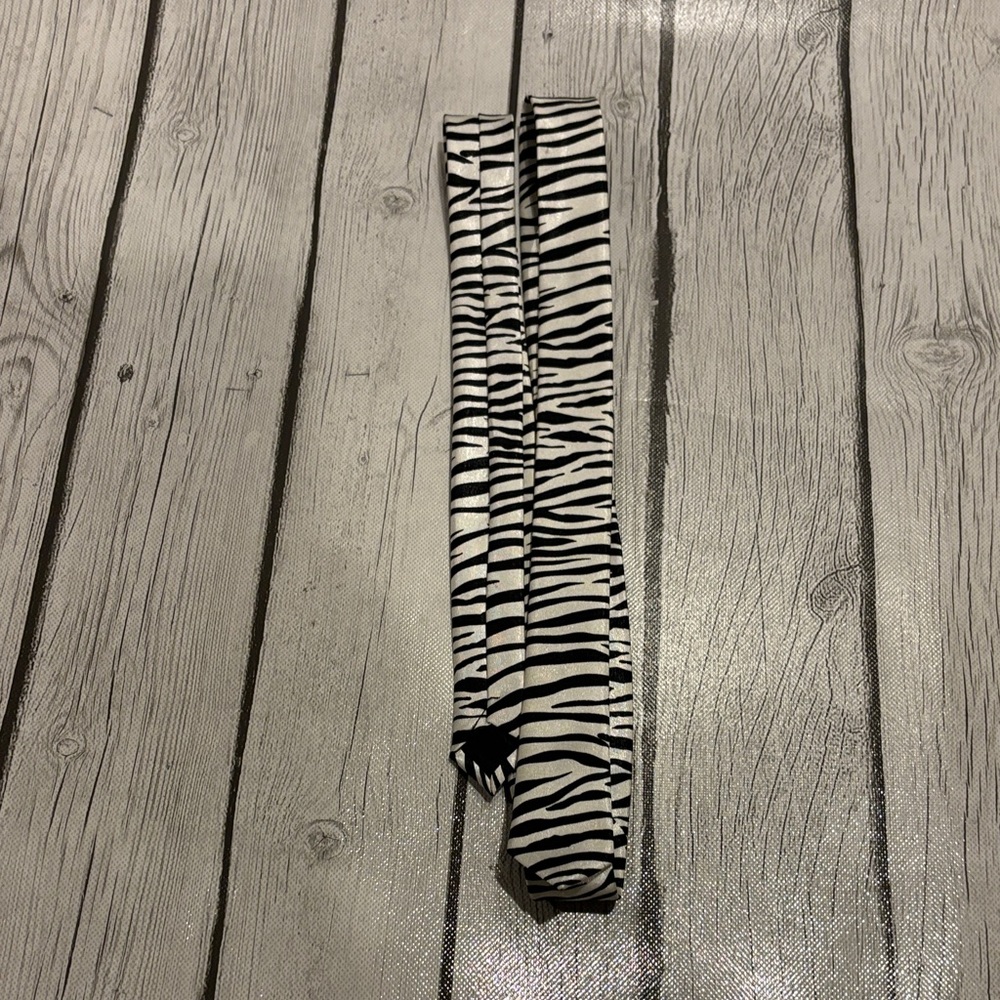 Zebra Print skinny tie satin